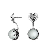 AE-1156-PEW Sterling Silver Earring With Shell Pearl Jewelry Bali Designs Inc